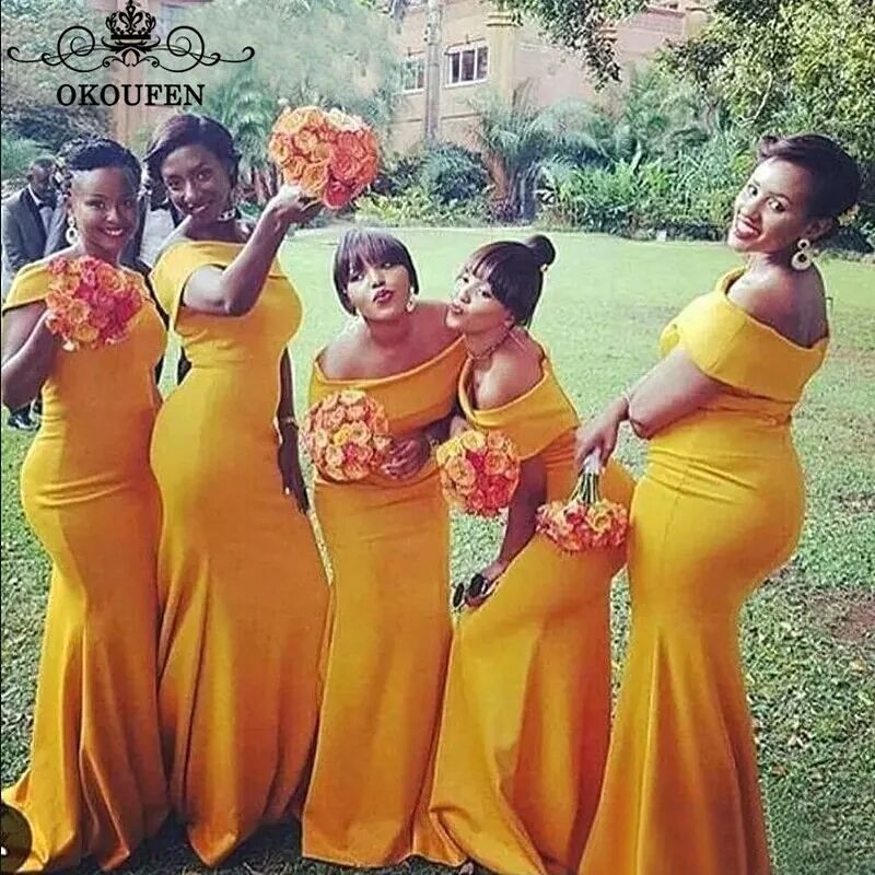 mustard color bridesmaid dresses