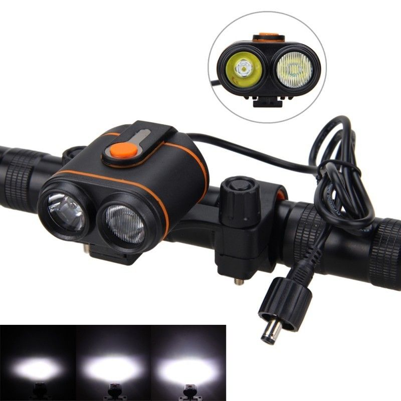USB Rechargeable Handlebar Bike Lights 5000LM 2X T6 LED Cycling Lamp with Built