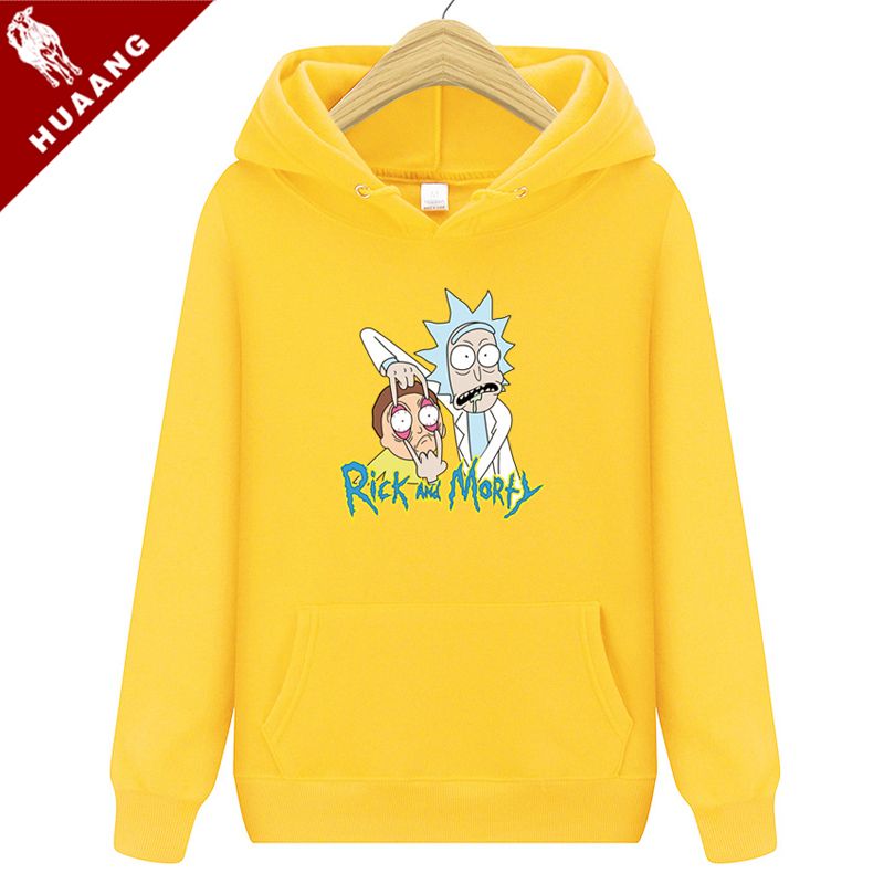 cumpleaños ordenar Reprimir Sudaderas Hombre Otoño Marca Rick Morty manga larga de color sólido Sudadera  con capucha para hombre