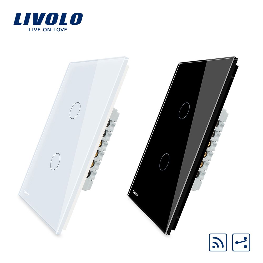 2020 Livolo Us Standard Wall Light Touch Screen Switch 2 Gang 2 Way Remote Wall Touch Switch With Remote Function Ac 110 250v Without Rmote From