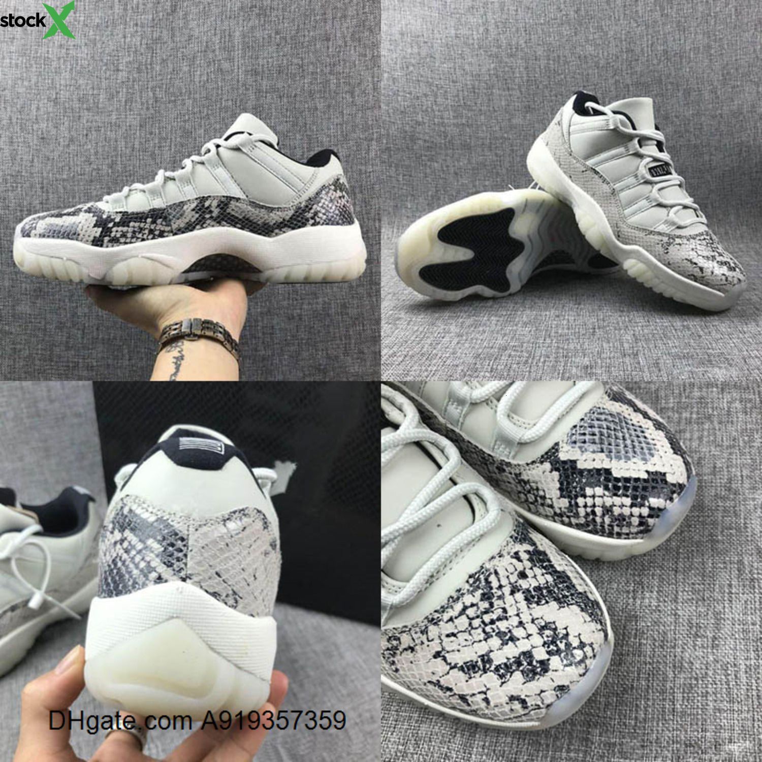 all white snakeskin 11s