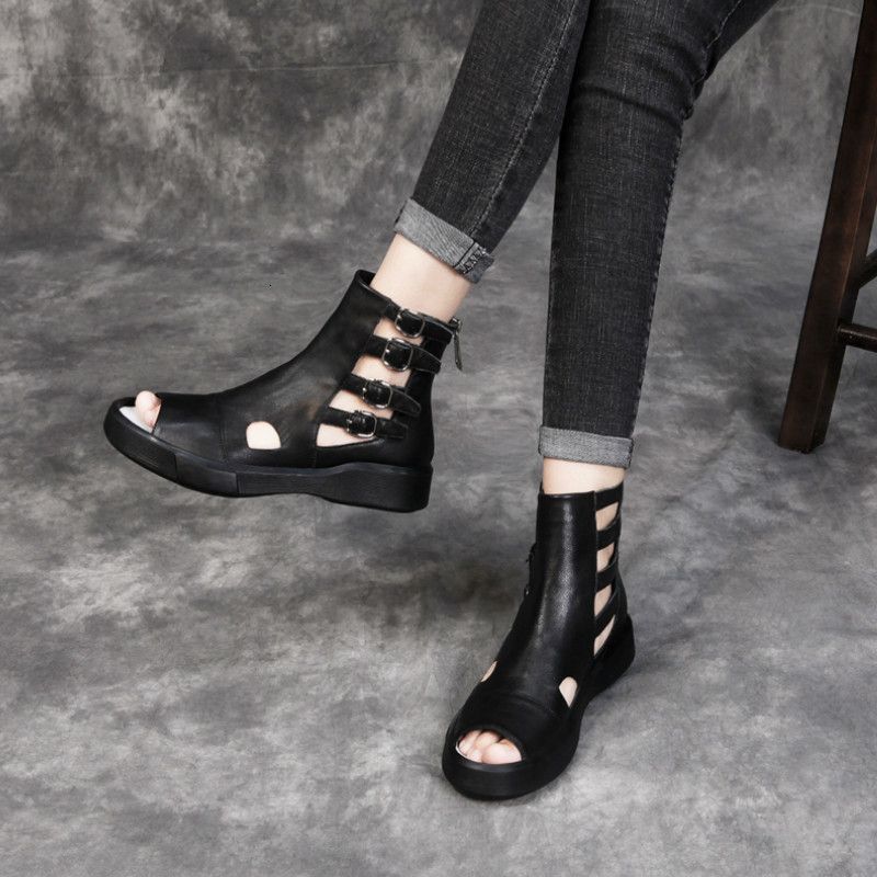 black sandal boots