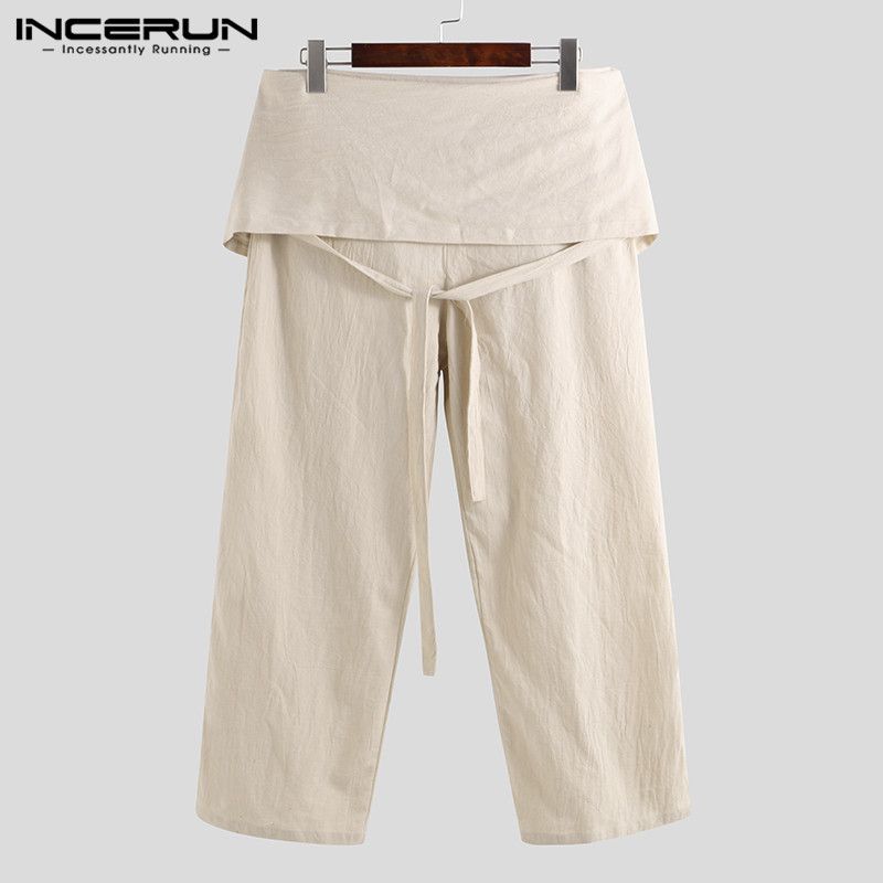 Compra Pantalones Para Hombres Hombres Tailandés Pescador Pantalones De  Moda De Algodón Suelto Piernas Anchas Lace Sólido 2021 Masculino Casual  Pantalón Incerun S 5XL Barato | Entrega Rápida Y Calidad | Es.Dhgate