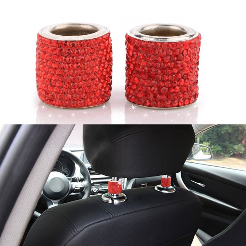 Car Headrest Collars,Car Head Rest Collars Rings Decor Bling Bling Crystal Diamond Ice for Car SUV Truck Interior Decoration Blings-4 Pack White