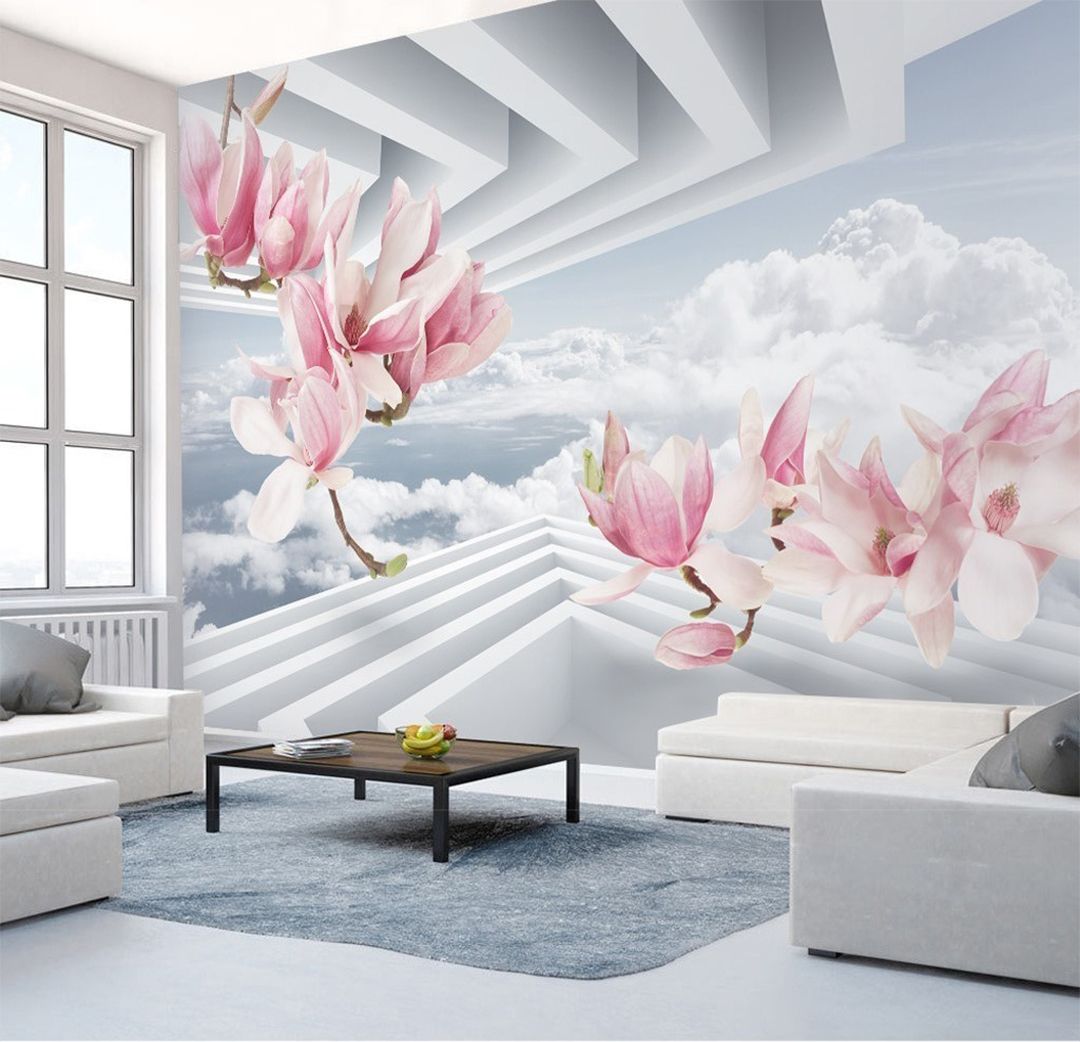 Grosshandel Benutzerdefinierte Wallpaper 3d Kreative 3d Magnolia