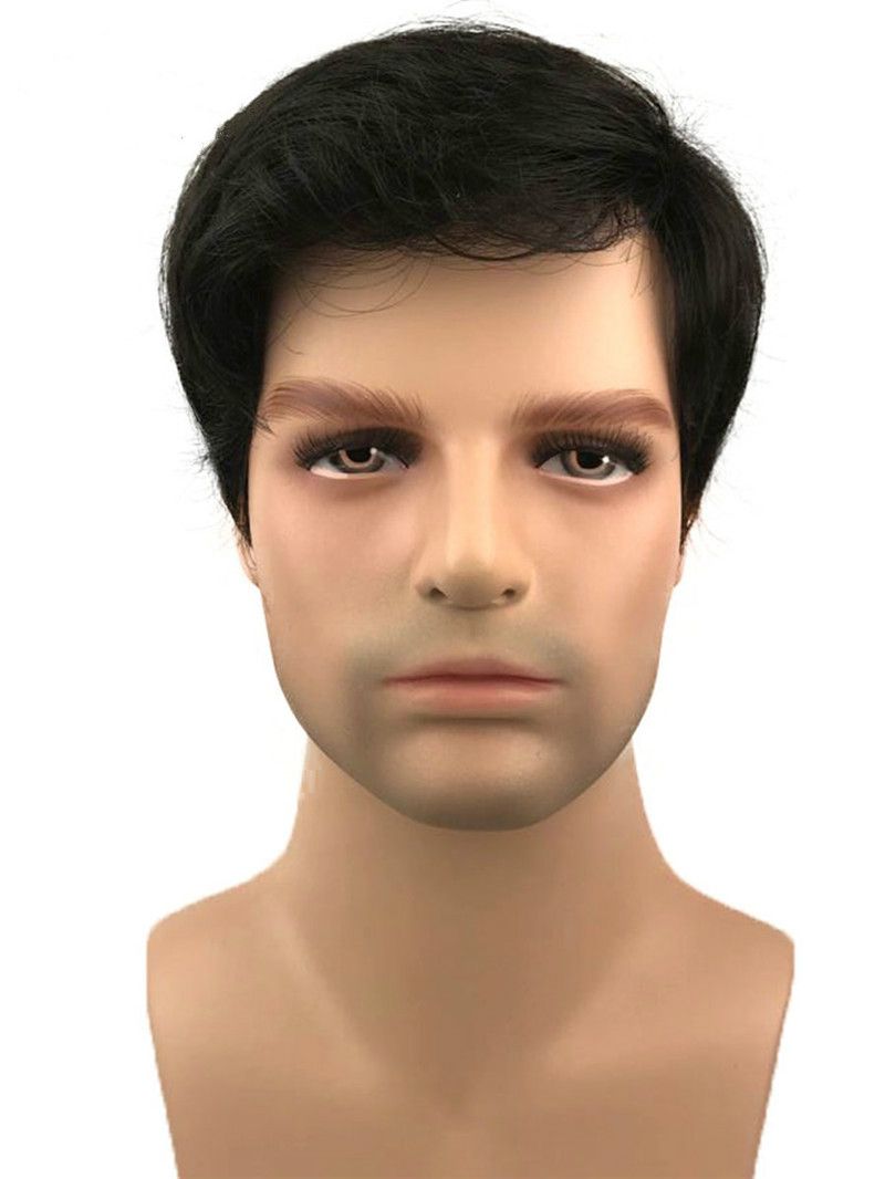 2019 Natural Man Short Black Synthetic Hair Wig Men S Full Wig