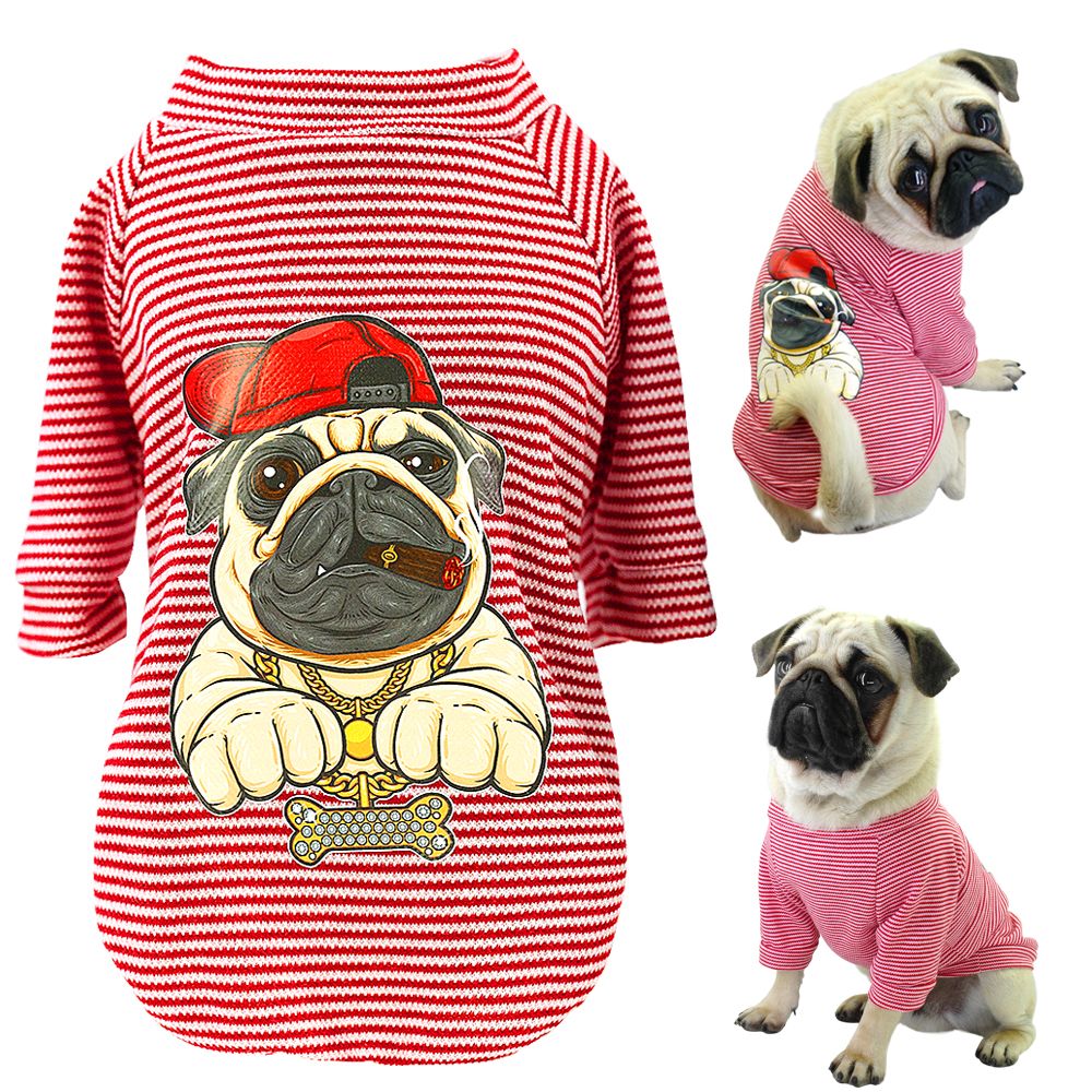 Camisa de ropa perros para gatos pequeños perros Bulldog Francés Chihuahua algodón mascotas