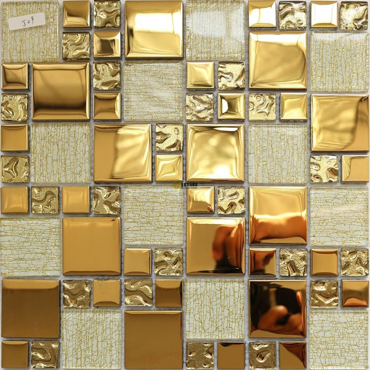 Best And Cheapest Mosaic Yellow Gold Glass Mosaic Kitchen Backsplash