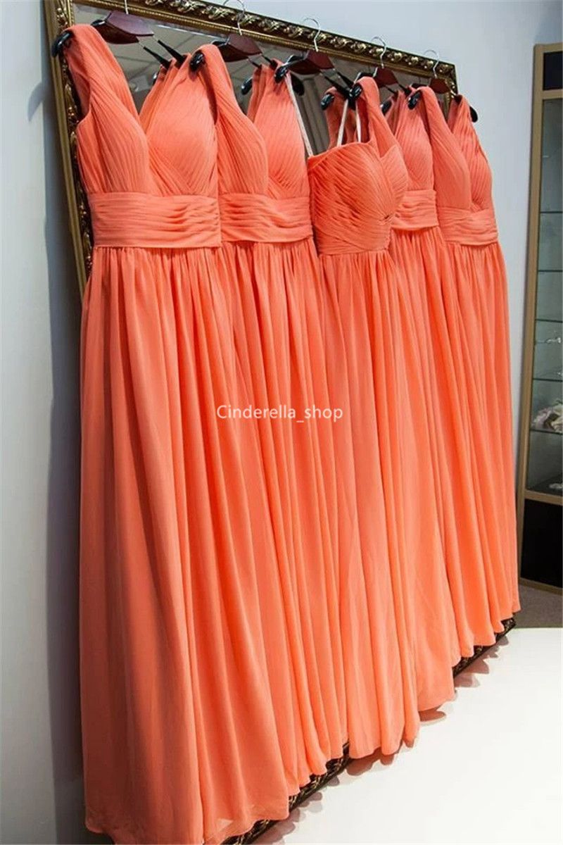 Acquistare Arancione Chiffon Damigella Donore Abiti Lunghi 2020 Maniche  Lace Up Back Country Semplice Invitato A Un Matrimonio Vestiti Su Misura  Vestidos Economico | Consegna Veloce E Qualità | It.Dhgate