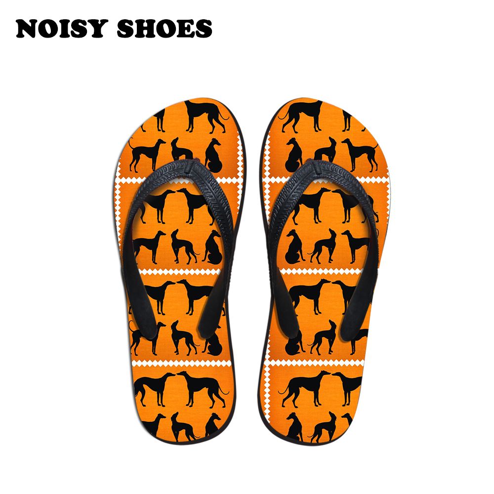 dog print flip flops