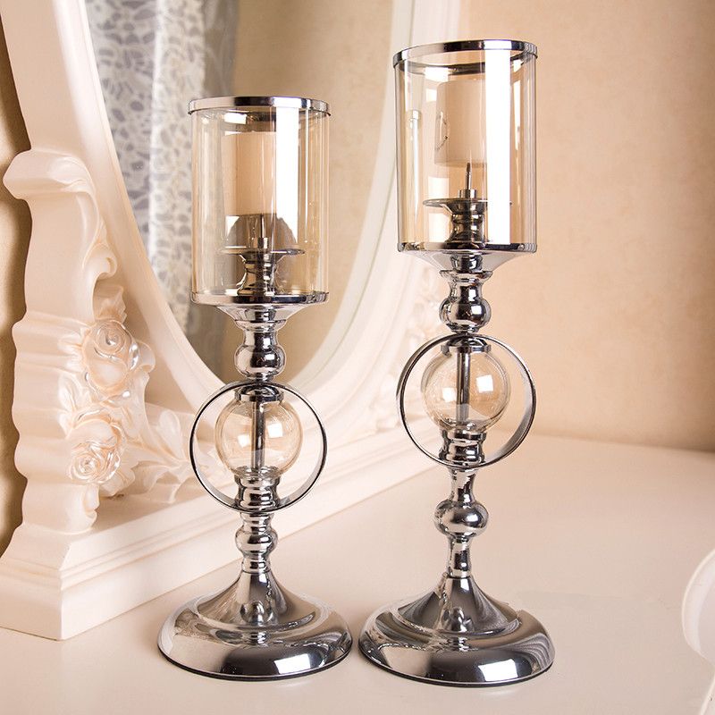 glass candle stands for weddings