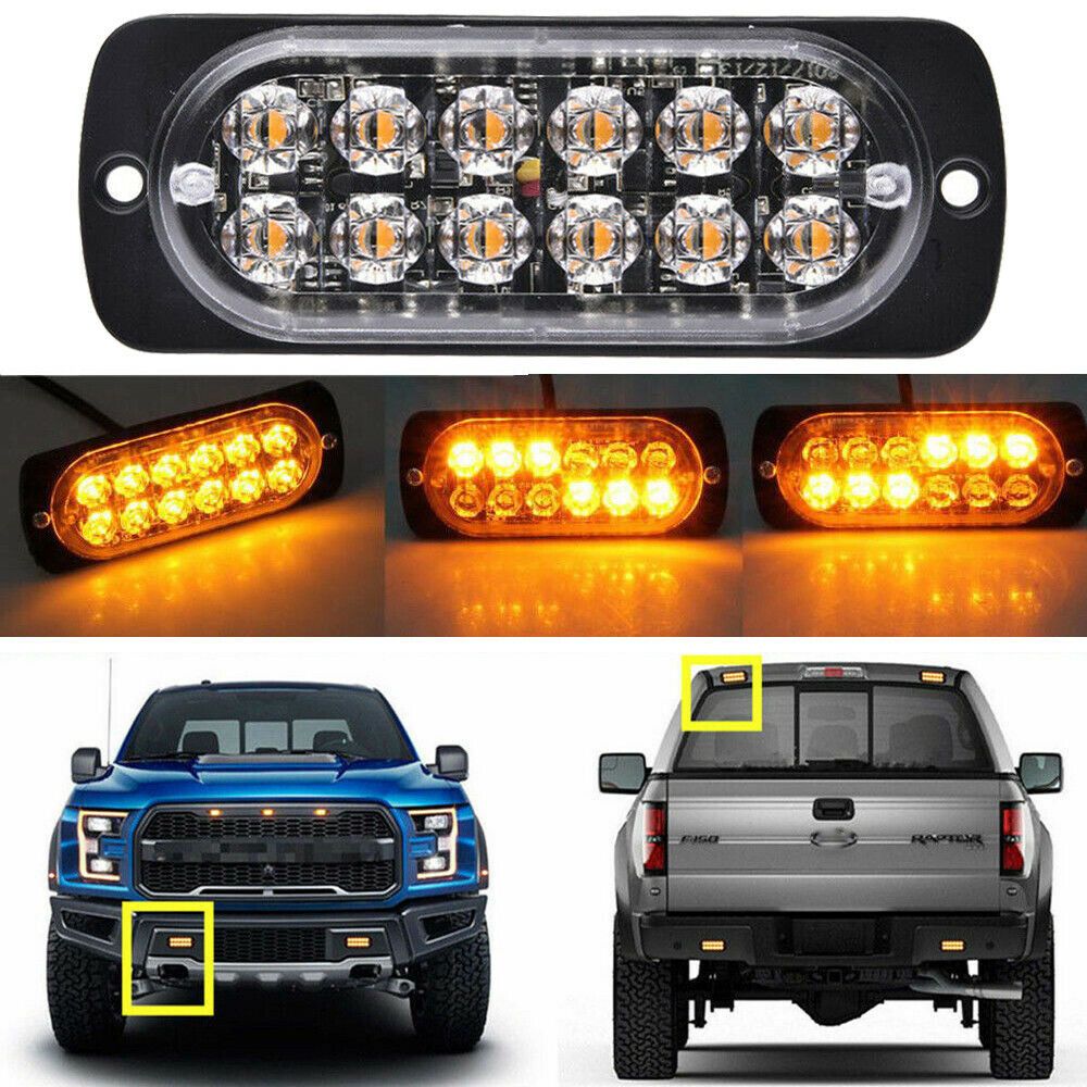 Automóvil Vehículo Advertencia Flash Estroboscópico reemplazar Luz Intermitente Lámpara DC12-24V Azul Blanco