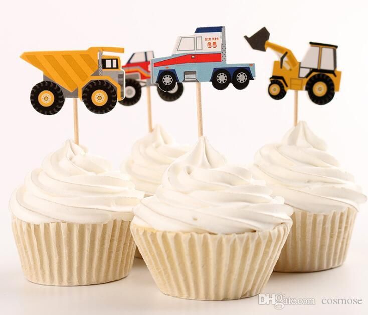 2020 Vehicle Cupcake Topper Construction Vehicle Boys Birthday