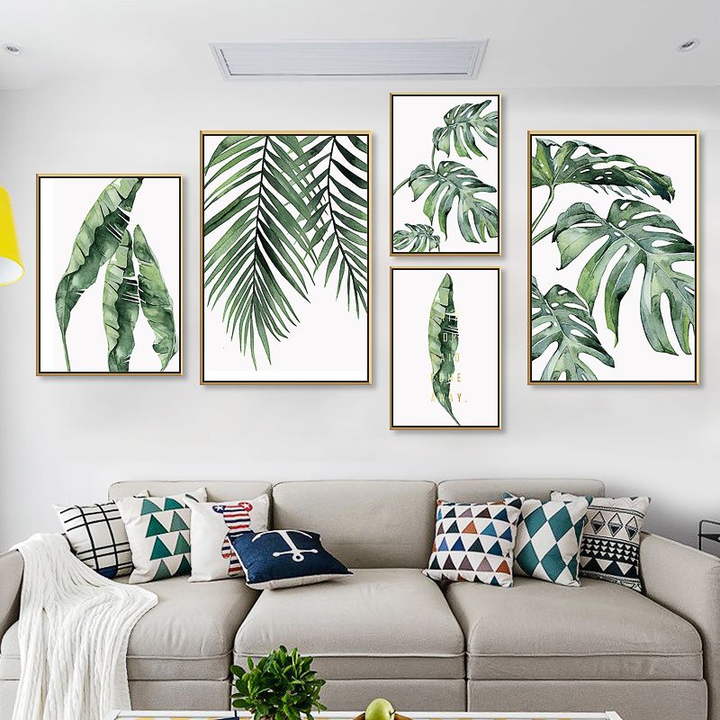 2020 New Green Plant Leaf Wall Art Style Poster Nordic Canvas