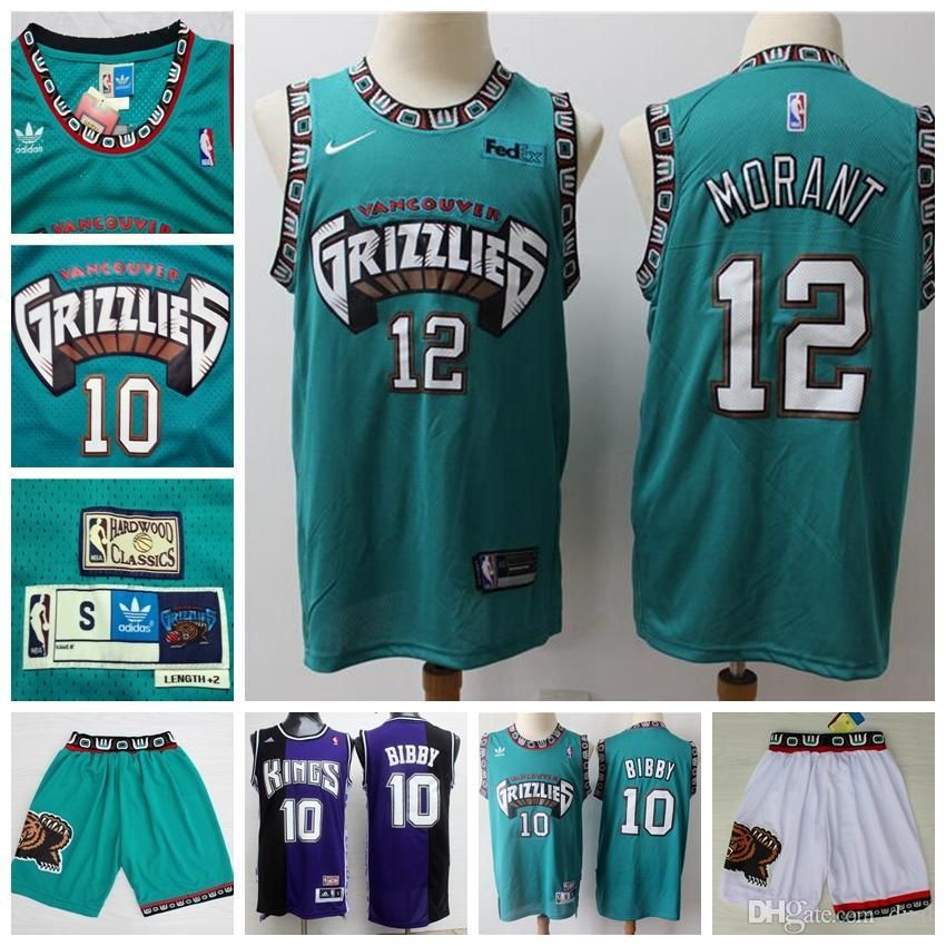 Memphis Grizzlies Bibby 10 Basketball Jersey NBA Retro Commemorative  Edition Swingman Green Shirt