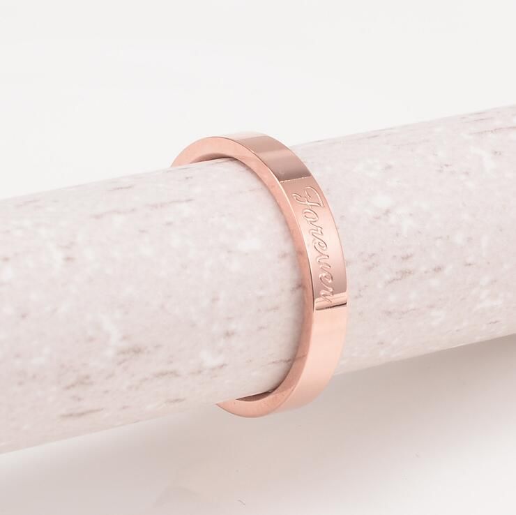 Anillo de compromiso del anillo 316L acero quirúrgico para siempre pares del del anillo grabado