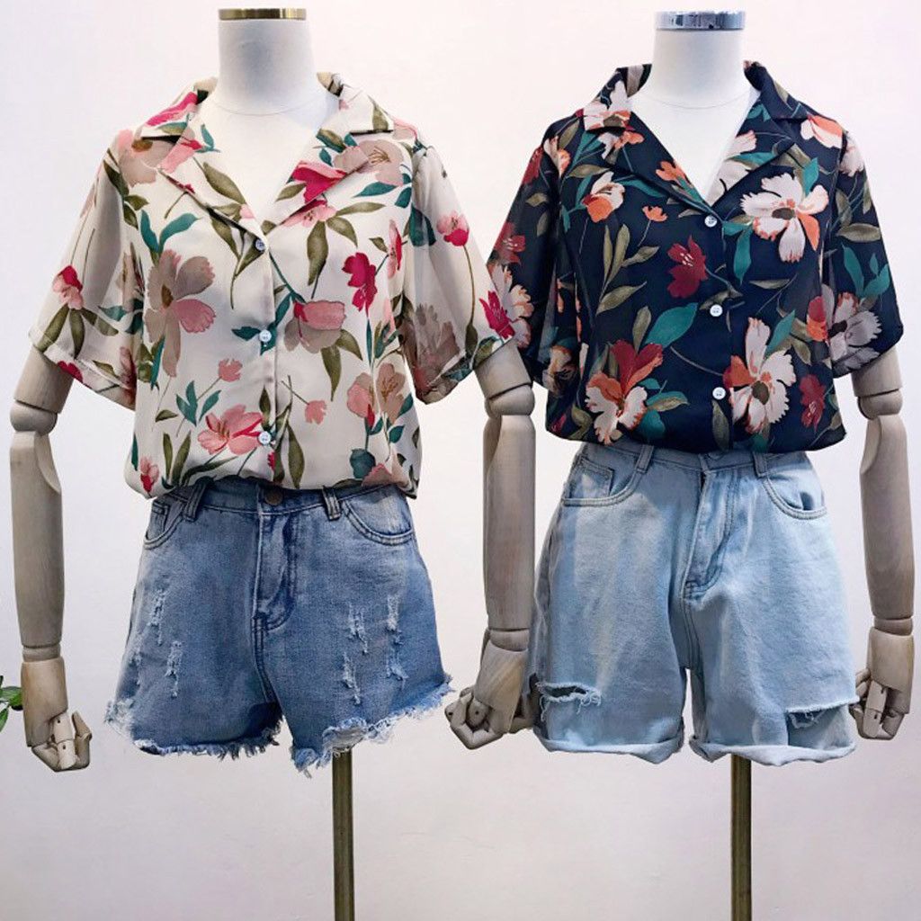 Compre Camisa De Árbol De Coco Con Estampado De Botones Vintage De Estilo Hawaiano Para Mujer Camisas Sueltas De Gasa De Manga Corta De Moda A 26,79 € Del Huoxiang | DHgate.Com
