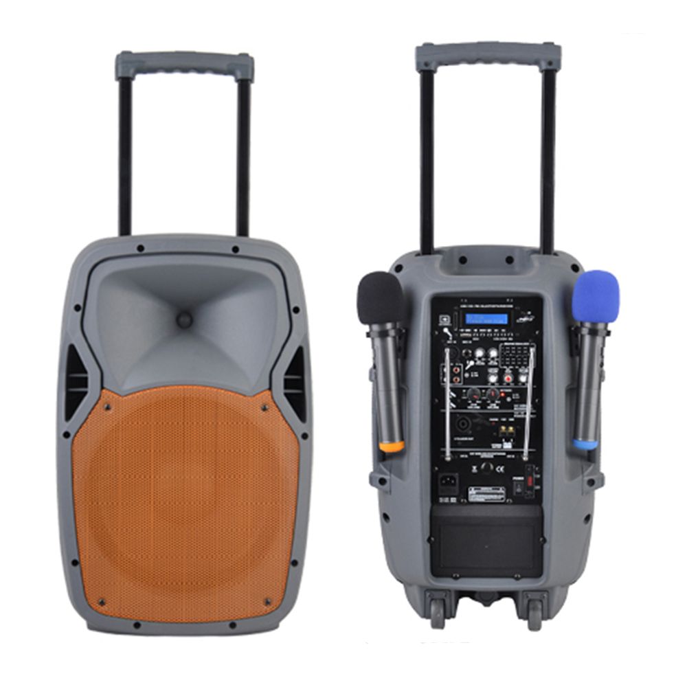 speaker with handle and wheels