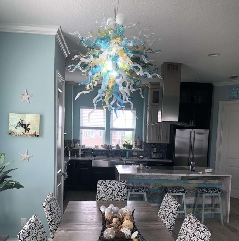 Modern Dining Room Hand Blown Glass Chandelier LED Light ...
