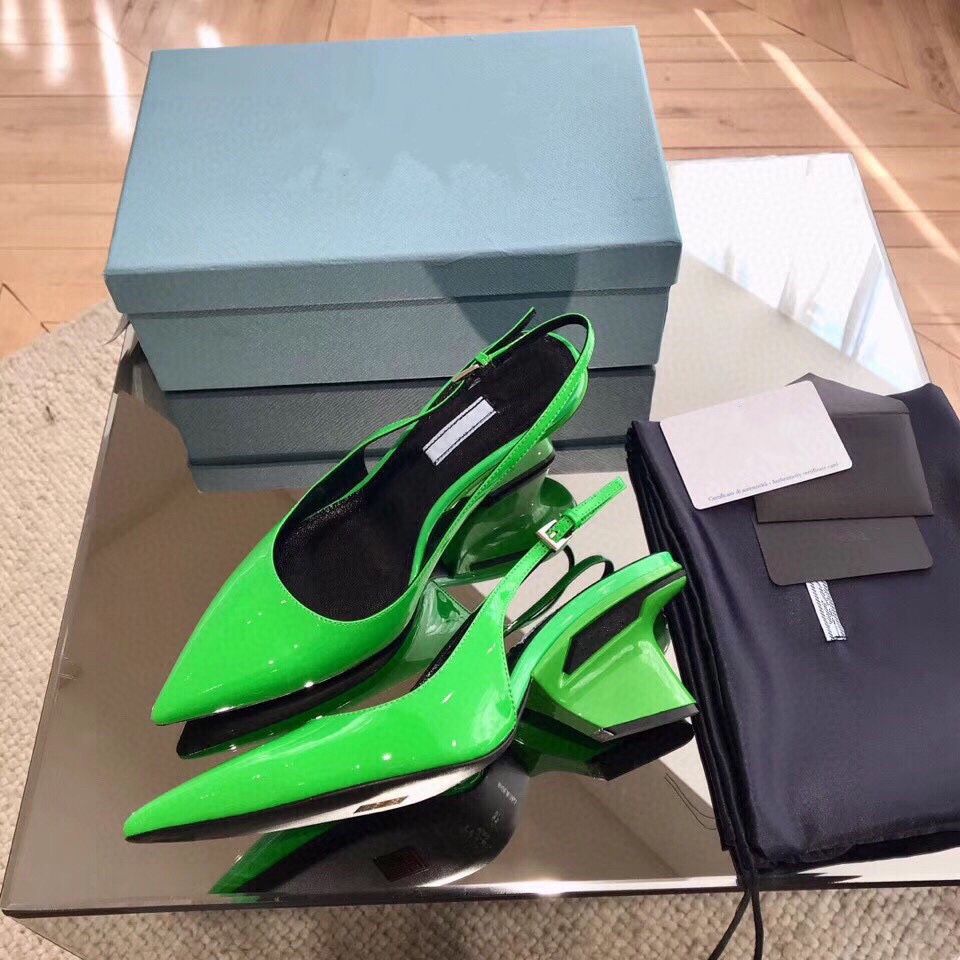 green patent leather shoes