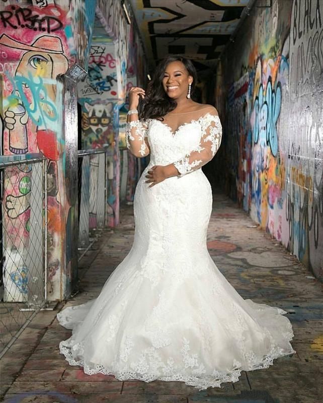 Vintage Plus Size Mermaid Wedding Dresses Long Sleeves Lace V Neck Country  Boho Bridal Gowns For Garden African Robes De Mariée From Hidress, $126.64  | DHgate.Com