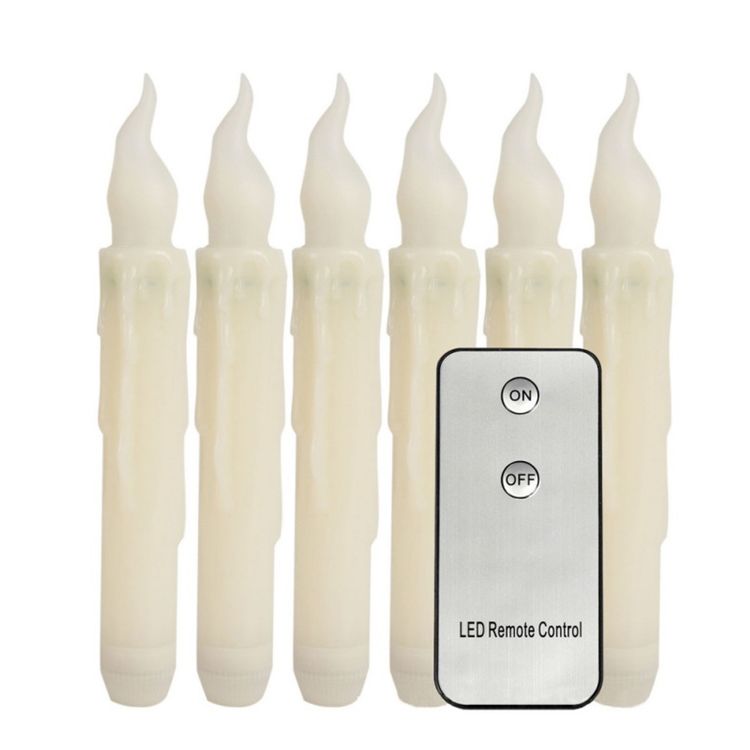 2021 Wondise White Flameless Taper Candles Battery Operated With Remote