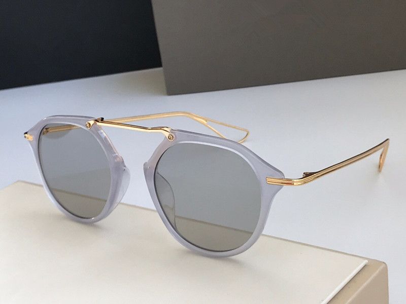 transparent gold frame light grey lens