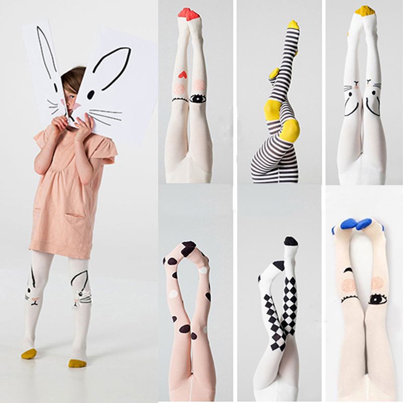 Autumn Girls Tights Cartoon Cute Baby Girl Tights Cotton Knitted Cotton Cute