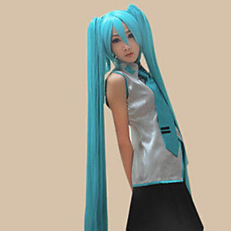 Virgen Stevenson Cocinando WIG envío gratis Vocaloid Hatsune Miku 2 Ponytails Cosplay peluca