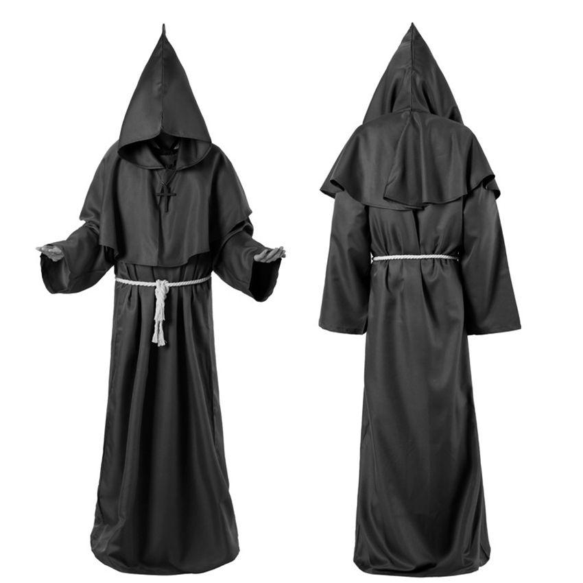 Horror Grim Reaper Costume Men Vintage Monk Cosplay Cloak Robe Scary Wizard Costume Halloween Costumes For Women Halloween Costume For Groups Four People Halloween Costumes From Union Fashion 26 13 Dhgate Com