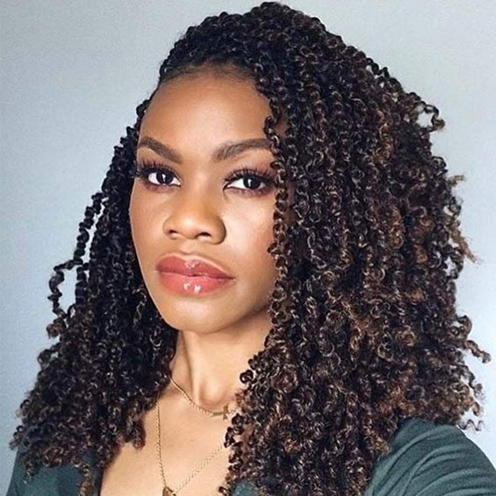 Hot! 1Pack Spring Twist Crochet Hair Ombre Brown Crochet Braids 8 Inch ...