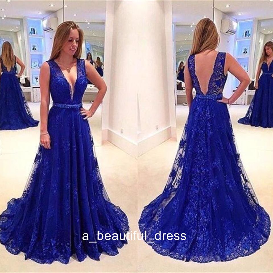 royal blue engagement dress