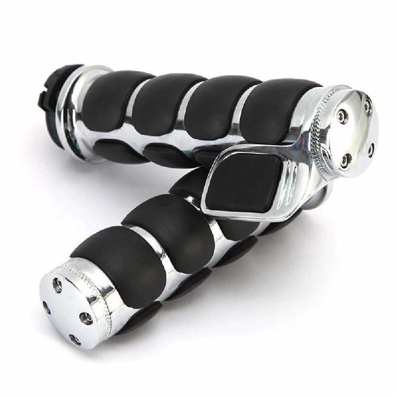 2021 Motorcycle Hand Grips 1 Chromed Non Slip Handlebar Grips Universal
