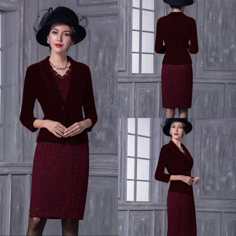mother of the bride dresses tea length burgundy