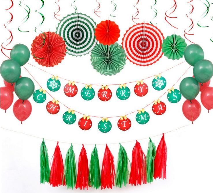 Acquista Decorazioni Di Natale Con Atmosfera Di Decorazione Partito Di Festa Vestito Fiore Ventaglio Di Carta Decorazioni Di Natale Palloncino Spianato Interni A 9 96 Dal Nf93 Dhgate Com