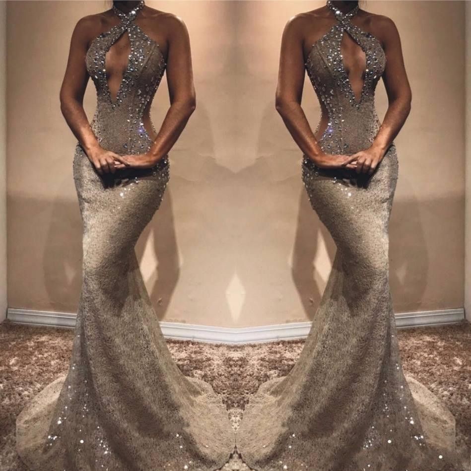 Compra Sirena Cabestro Vestidos Largos Vestidos De Baile 2020 Cuentas De  Encaje Piedras Recortadas De Longitud De Los Vestidos De Noche Vestidos De  Fiesta Barato | Entrega Rápida Y Calidad | Es.Dhgate