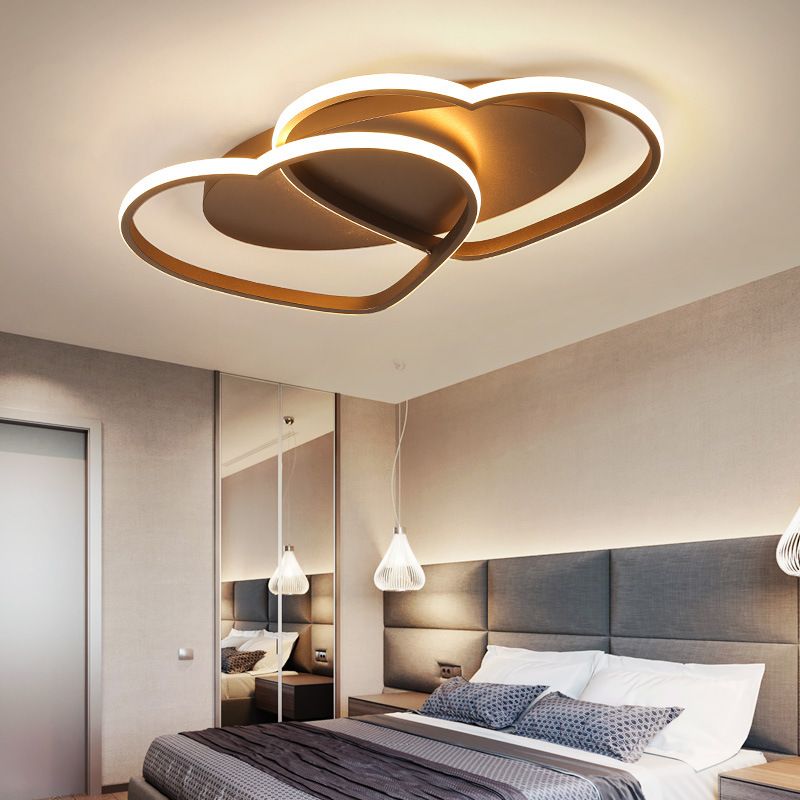 compre nuevo moderno luces de techo lampara led para sala de estar dormitorio lamparas de techo forma de corazon avize lustre 110 v 220 v lampara de