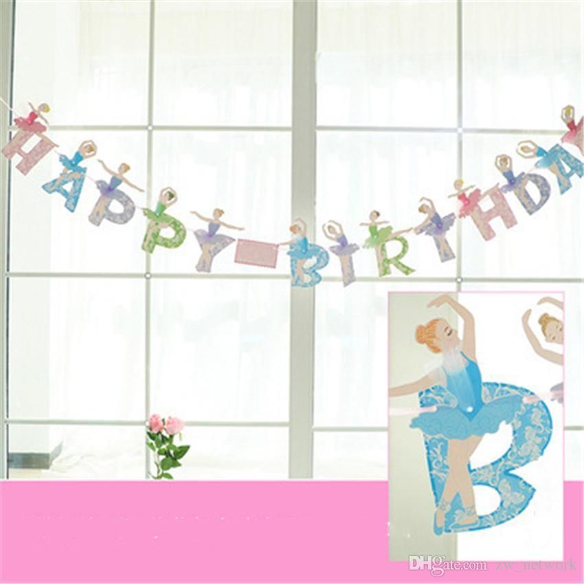Ballerina Girl Dancing Paper Garland Birthday Party Paper Flowers