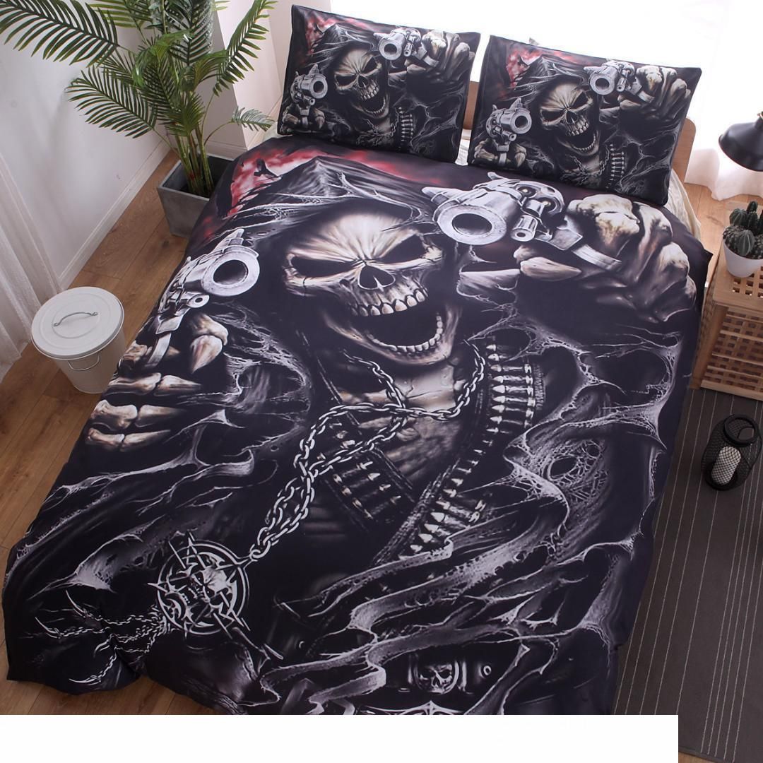 Duvet Cover Tattoo Poppy Skull Rose Warrior Skeleton Constellation