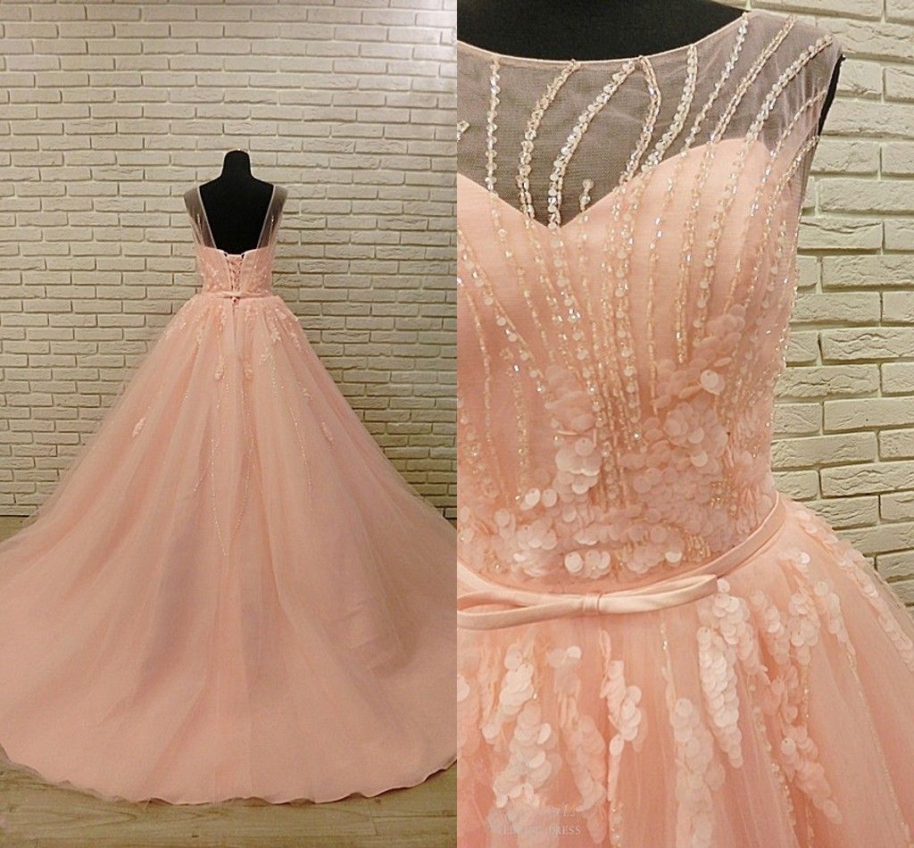 sparkly pink wedding dress