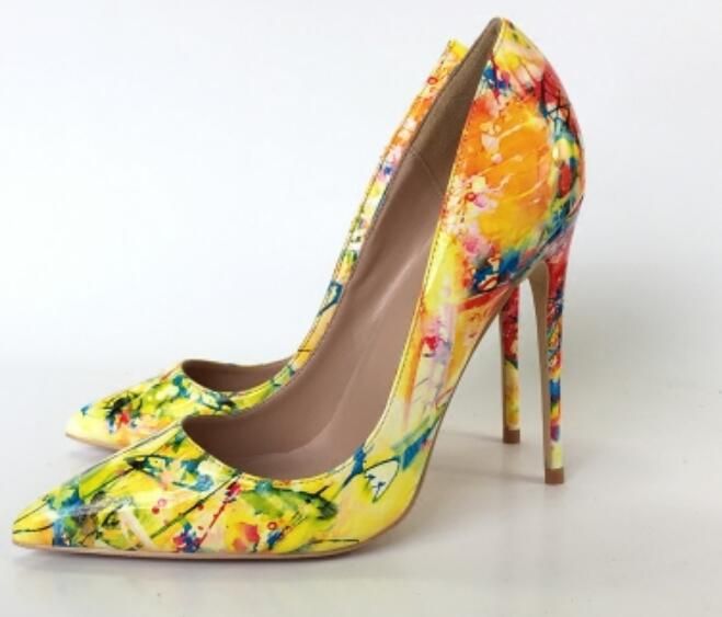 Rainbow High Heels Printed Pointed Toe Stiletto High Heels Woman Lady Female 12cm 10cm 8cm Pumps Stiletto Heel Slip On Red Bottom Red Sole Dress Shoes Casual Shoes From Boy8 45 23 Dhgate Com