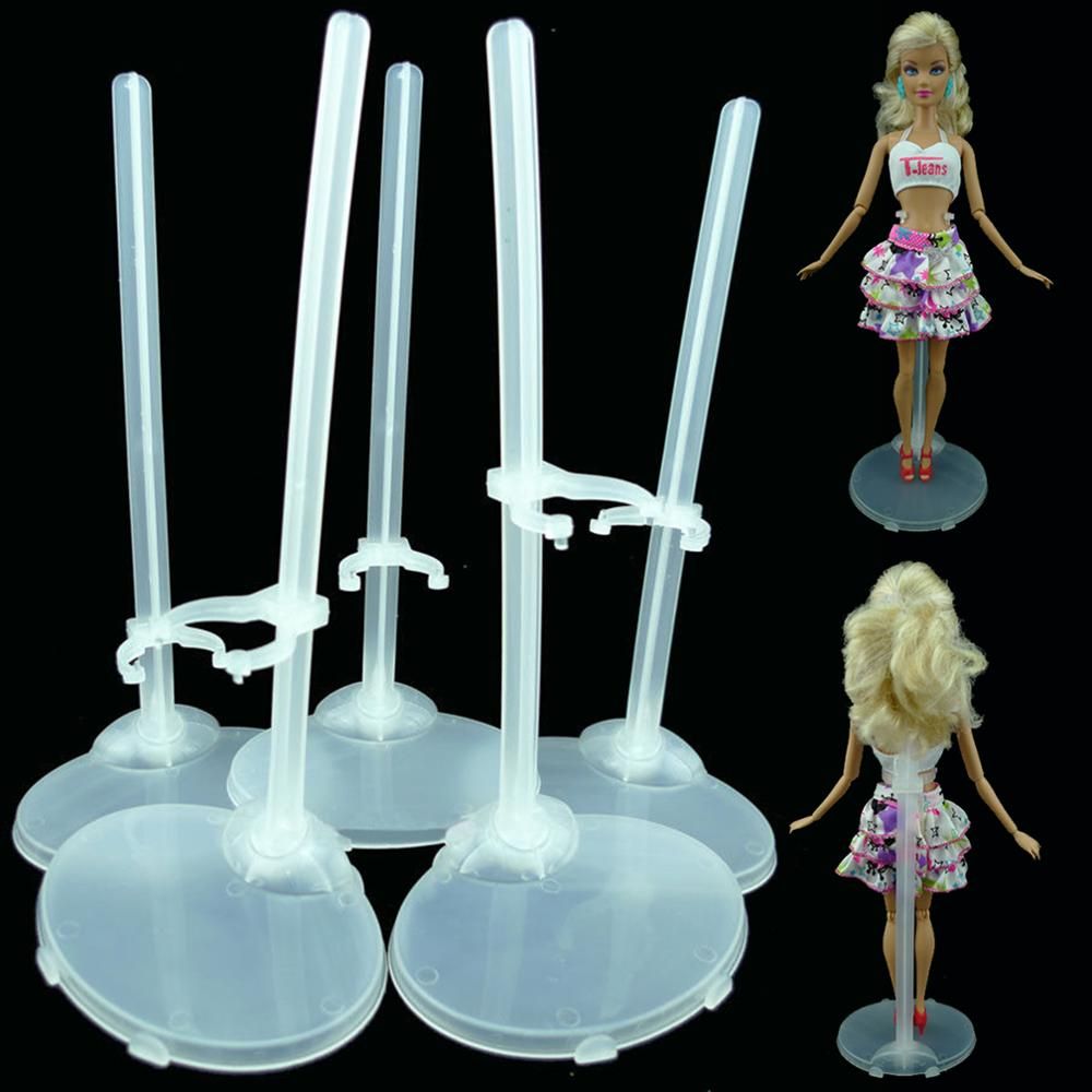 Qlychee 10pcs Transparent Stand Support for Dolls Mini Display Holder
