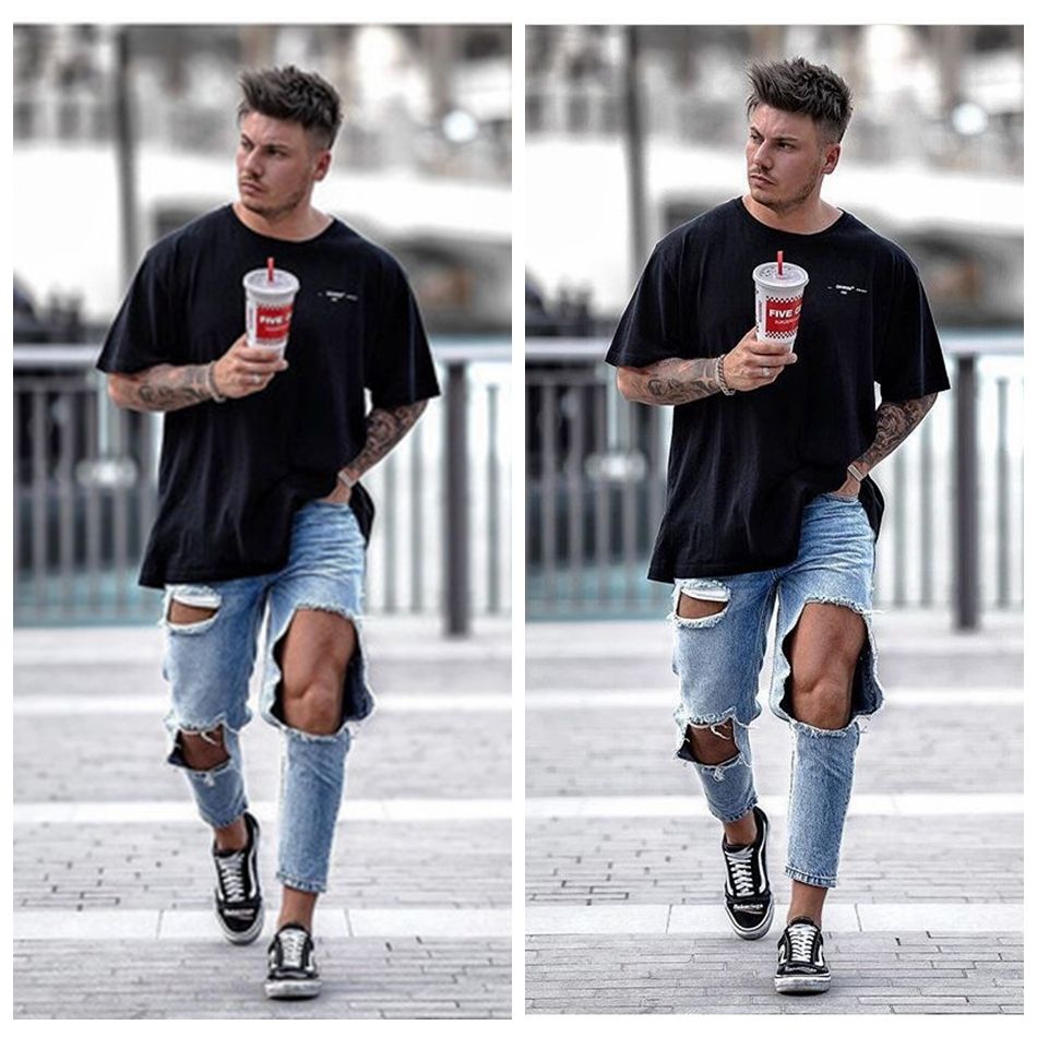 big distressed jeans