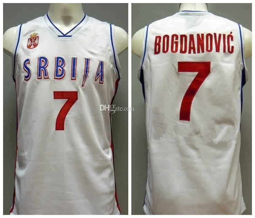 Wholesale Bogdan Bogdanovic #7 Team Serbia Basketball Jersey Stitched Names  Custom S-6XL From m.