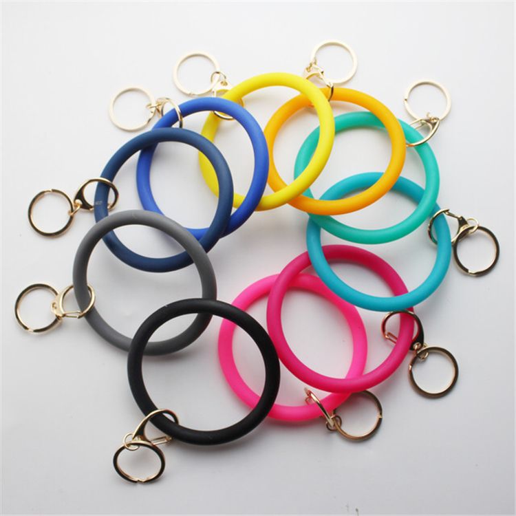 Silicone O Key Chain Big O Ring Keychain Custom Circle Wristlet