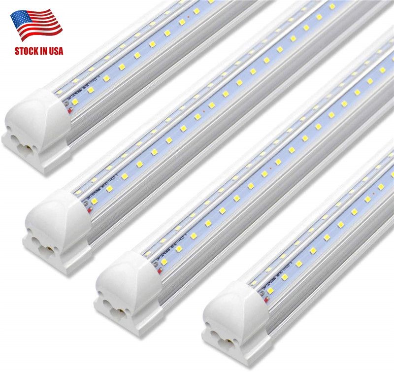 2700K Warm White V Shaped Integrated LED Tubes 8ft 8 Feet 72 Inch Bubs