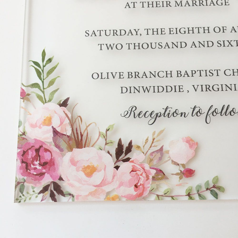 Customized Sample Rustic Watercolor Style 5x7inch Acrylic Wedding