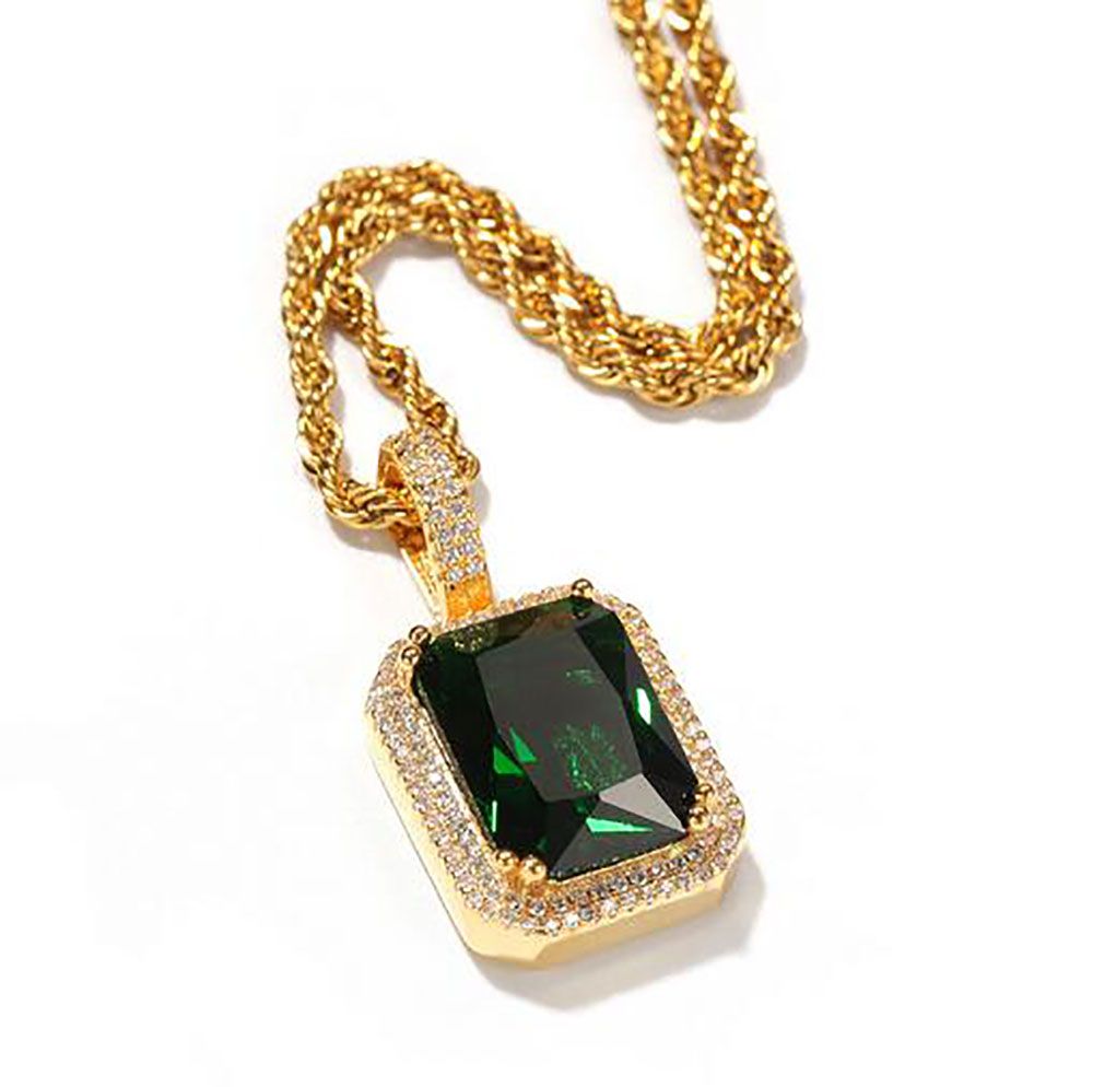 Gold Green+Rope Chain