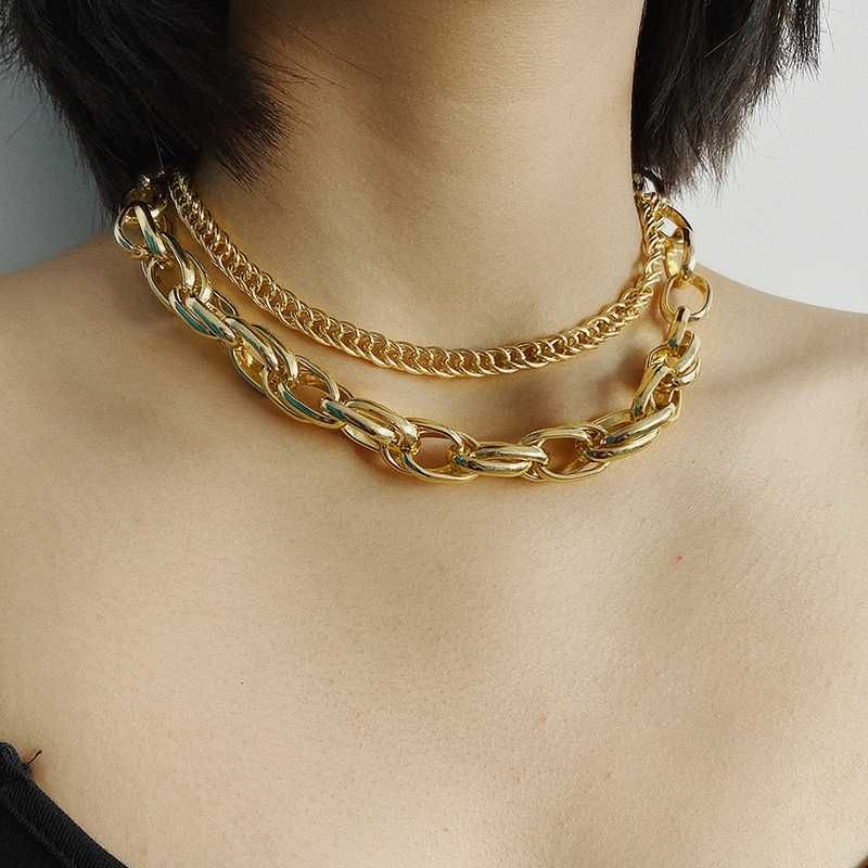 big gold choker necklace
