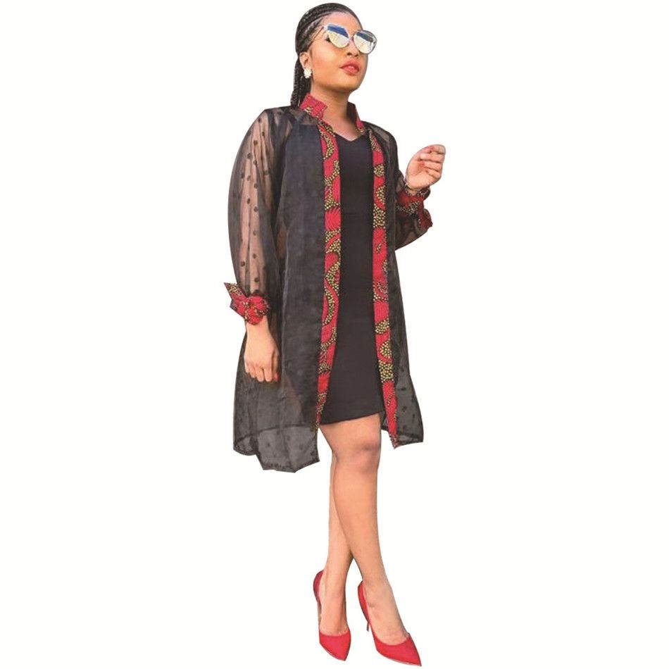 plus size mesh trench coat